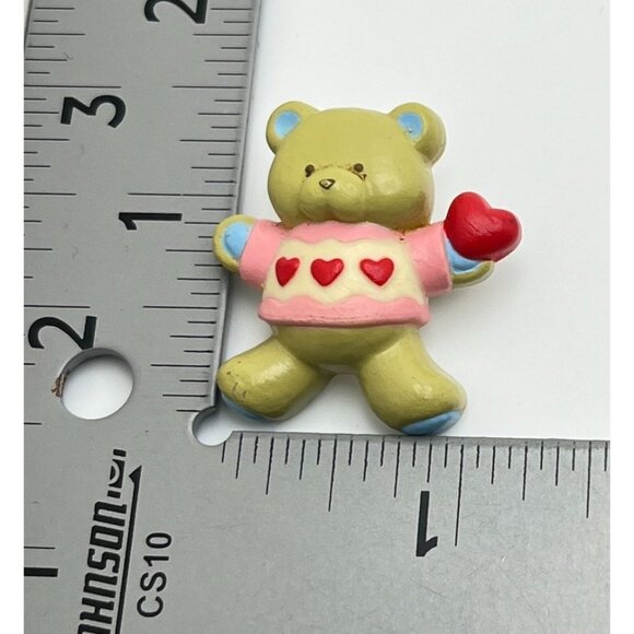 Vintage Teddy Bear Hugglesbie Brooch Valentines Day Pin Bear Hug Gibson Greeting - Picture 3 of 6